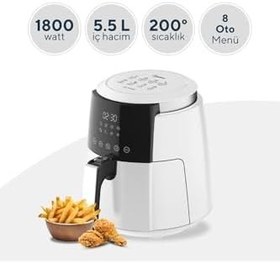 Resim Kumtel Beyaz XL Digital Fastfryer (Yağsız Fritöz Airfryer) HAF-02 