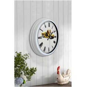 Resim Bahat Salon Ofis Duvar Saati Beyaz Alüminyum Metal Çerçeve 40 Cm 