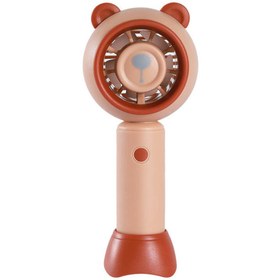 Resim Coolacs Taşınabilir Şarjlı Mini El Fanı Boz Ayı Figürlü Vantilatör 