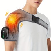 Resim 1 adet ThermaCare Isıtmalı Omuz Masaj Kemer - Kablosuz Elektrikli Titreşimli Masaj, 3 Isı Ayarı, USB Şarj Edilebilir Lityum Polimer Pil, Erkekler ve Kadınlar için Çift Güç Modu, Şarj Edilebilir Masaj Aleti 