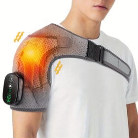 Resim 1 adet ThermaCare Isıtmalı Omuz Masaj Kemer - Kablosuz Elektrikli Titreşimli Masaj, 3 Isı Ayarı, USB Şarj Edilebilir Lityum Polimer Pil, Erkekler ve Kadınlar için Çift Güç Modu, Şarj Edilebilir Masaj Aleti 