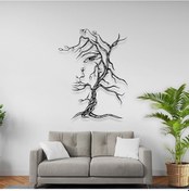 Resim Duvar Metal Dekor Yüz Silüeti Metal Tablo 