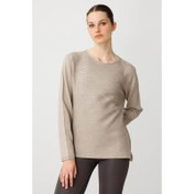 Resim Desen Triko Sıfır Yaka Verev Taşlı Kadın Kazak 25246 (25246) 