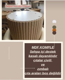 Resim MatBeyaZ bohem yan sehpa fiskos sehpa kahve sehpası mdf üst tablalı 