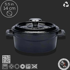 Resim AyrStore Cookware Lv Y Tc 14 K2 Yuvarlak Güveç Tenceresi, Çap 14 Cm, Dökme Demir, Siyah 
