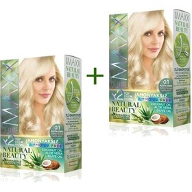 Resim 2 Paket Natural Beauty Amonyaksız Saç Boyası 0.1 Platin Sarısı 