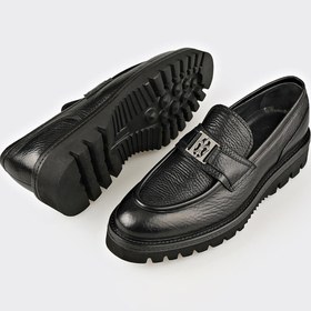 Resim Elle Shoes Siyah Deri Erkek Klasik Loafer 