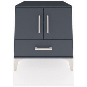 Resim Kronos Komodin 2 Raflı Tek Çekmeceli 2 Kapaklı 60x59x64 Antra... Antrasit 