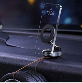 Resim 360 Döner Başlıklı Vakumlu Emişli Manyetik Telefon Tutucu Güçlü Mıknatıslı, İz Bırakmaz 