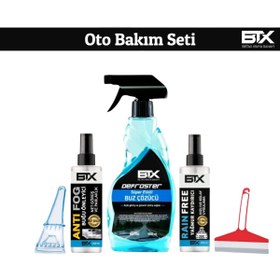 Resim Betax 5’li Araç Kışlık Bakım Seti 500ml & Buz Çözücü 200ml & Buğu Önleyici 200ml & Yağmur Kaydırıcı 200ml 