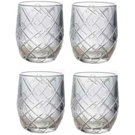 Resim Elta Collection 6'lı Kristal Vintage Viski Meşrubat Su Bardağı Şeffaf 