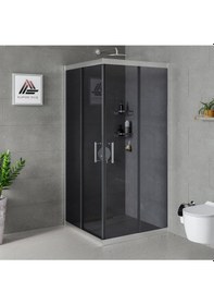 Resim Vesta D100 Kare Duşakabin Parlak Profil Füme Cam H: 190 Cm Diğer 