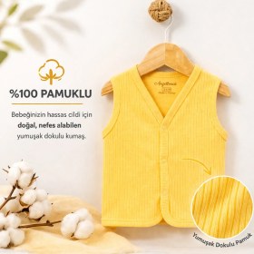 Resim Angeltouch %100 Pamuk Kız Erkek Bebek Yelek Raporlu Basic 