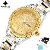 Resim Hanyang Gümüş Altın Wwoor Lüks Marka Elmas Izle Kadınlar Için Moda Elbise Altın Izle Kadınlar Zarif Kuvars Tarihi Bayanlar Bilezik Izle Reloj Mujer (Yurt Dışından) 