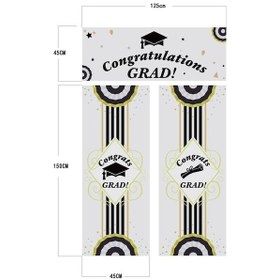 Resim Besthome1 Mezuniyet Fotoğraf Ark. 3 Lü Banner Seti - Parti İçin Vinyl Panolar 125x45cm & 45x150cm Model 3655 