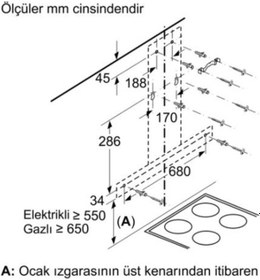 Resim Bosch DWB65BC50T Duvar Tipi 60 CM Davlumbaz 