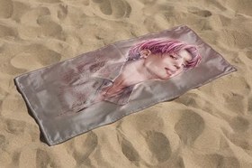 Resim Jimin BTS Desenli Dijital Baskılı Plaj Havlusu Genç Kız Plaj Havlusu Deniz Havlusu 