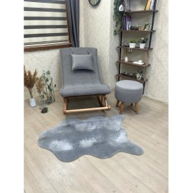 Resim Asedia Miskin Naturel Kül Gri Sallanan Sandalye Dinlenme/Emzirme/Baba/Tv/Okuma/Uzanma Koltuğu Berjer 