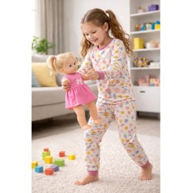 Resim Zuzunga Kız Çocuk Flower Desenli 8 - 13 Yaş Pijama Takımı 