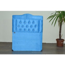 Resim Bengimobilya Baza Başlık 90*190 Cm Tay Tüy Turkuaz Mavi Silinir Kumaş Kapitone 