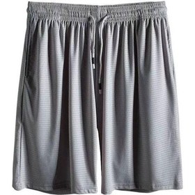Resim Açık Gri Elastik Bel Erkek Şort Genç Derin Kasık Gevşek Çabuk Kuruyan Spor Erkek Giysileri Açık Gri 