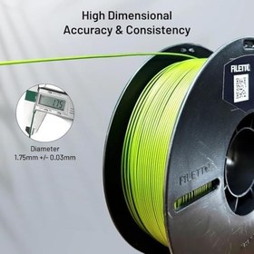 Resim Filetto Pla+ Filament 1.75mm 1 Kg - Haki Yeşili 