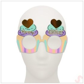 Resim Happy Birthday Karton Gözlük, 15cm X 10cm X 6 Adet - Pembe 