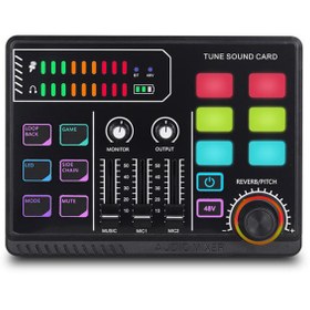 Resim Profesyonel Podcast Ses Kartı Pc Dizüstü Bilgisayar İçin Vlog Canlı Youtuber Mikrofon Mikseri P100 