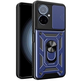 Resim Gpack Tecno Camon 19 Neo Kılıf Tank Aramid Sürgülü Vega Yüzüklü Lacivert 