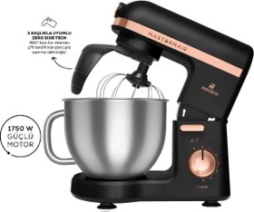 Resim Karaca Mastermaid Chef Pro Çift Kollu Stand Mikser Matte Black Copper 1750w 