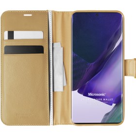 Resim Samsung Galaxy Note 20 Ultra Kılıf Delux Leather Wallet Gold 
