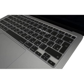 Resim Mena Rise MacBook Klavye Koruyucu Ince Silikon Rusça Sticker Baskılı Uk-Ters L Enter Tipi Air M1 13INÇ A2337,A2179 Id Uyumlu, Kaymaz Yıkanabilir Siyah 
