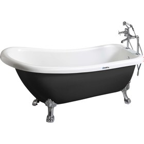 Resim Aslan Ayaklı Küvet | Urla | Sanacryl - 70x170 / Siyah/Beyaz / 1 Kişilik 
