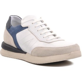 Resim Ayakmod 231180 Beyaz-lacivert İçi Dışı Hakiki Deri Erkek Sneaker 001 