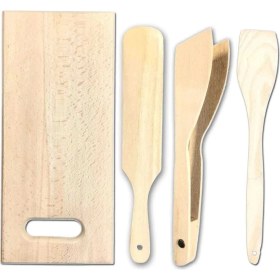 Resim Pratik Kullanım Ahşap Büyük Mutfak Seti 4 Parça 