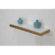 Resim Decorotti Beyaz Altın Varak Gizli Bölmeli Duvar Rafı - Cirino A1-1 