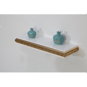 Resim Decorotti Beyaz Altın Varak Gizli Bölmeli Duvar Rafı - Cirino A1-1 