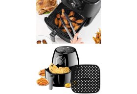 Resim Ozcmax Siyah Isıya Dayanıklı Yıkanılabilir Silikon Fırın ve Airfryer Kare Model Pişirmme Matı 21,5 cm 