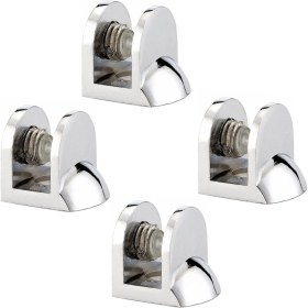 Resim Nzb Metal Cam Raf Tutucu Cam Etajer Tırnak Lüx Menteşesi Krom Metal Vidalı 12 mm (4 Adet) 