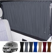 Resim Oto Pandami Volkswagen Crafter 1.nesil Uzun Şase 2006-2016 Uyumlu Gri Raylı Oto Perde Takımı 