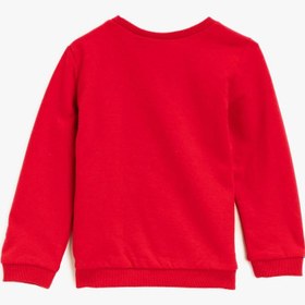 Resim Erkek Bebek Bugs Bunny Lisanslı Baskılı Bisiklet Yaka Pamuklu Sweatshirt 