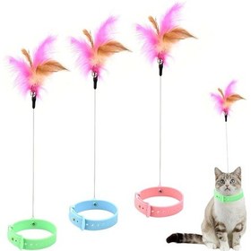 Resim Mucit Home Kedi Boyun Oltası Hareketli Tüylü Ayarlanabilir Kedi Oyuncağı Eğlenceli Tasma 
