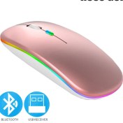 Resim Jingyi Bluetooth 5.0 Kablosuz Fare Dizüstü Bilgisayar Pc Macbook Oyun Faresi 2.4 Ghz USB Şarj Edilebilir Rgb Işık Güç Göstergesi (Yurt Dışından) 