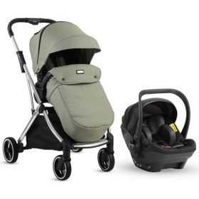 Resim Kraft Kenya I-Size Travel Sistem Bebek Arabası - Siyah - Siyah-Yeşil / Standart 
