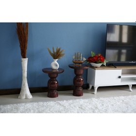 Resim 2'li Karpuz Model Yan Sehpa Maun 