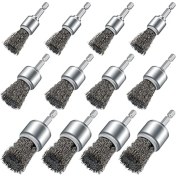 Resim Matkapla Uyumlu 12PCS Tel Fırça Tekerleği, Matkap Boya Pas Temizleme ve Küçük Alanlarla Uyumlu Tel Tekerlek Fincan Fırçaları (Yurt Dışından) 