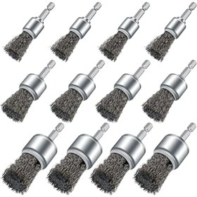 Resim Matkapla Uyumlu 12PCS Tel Fırça Tekerleği, Matkap Boya Pas Temizleme ve Küçük Alanlarla Uyumlu Tel Tekerlek Fincan Fırçaları (Yurt Dışından) 