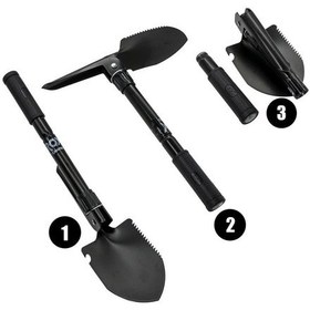 Resim Rox Camping 0106 Pusulalı Mini Katlanır Kürek Kamp Küreği 42 Cm 