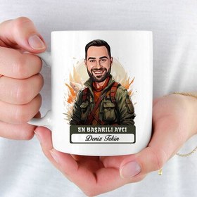 Resim En Başarılı Erkek Avcı Karikatürlü Kupa Bardak 