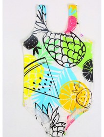 Resim Papiş Şık Kız Çocuk Mayo Ananas Meyve Desenli Rahat Hızlı Kuruyan Mayo Deniz Havuz Plaj Mayosu Bikini Karışık 